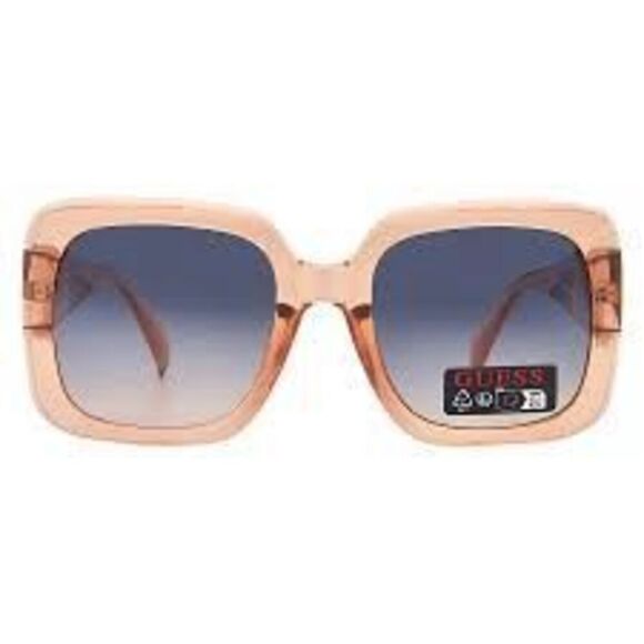 Guess Chunky Square Brown Transparent Frame Sunglasses Gradient Lenses Y2K Style main image 5
